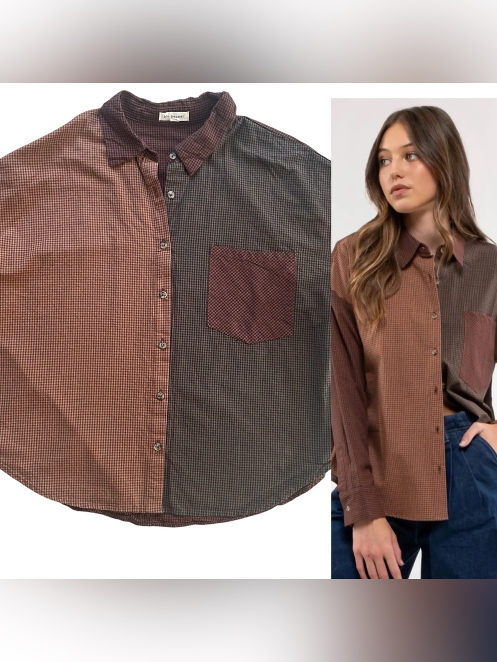 Blu Pepper Harvest Blend Button Down Shirt